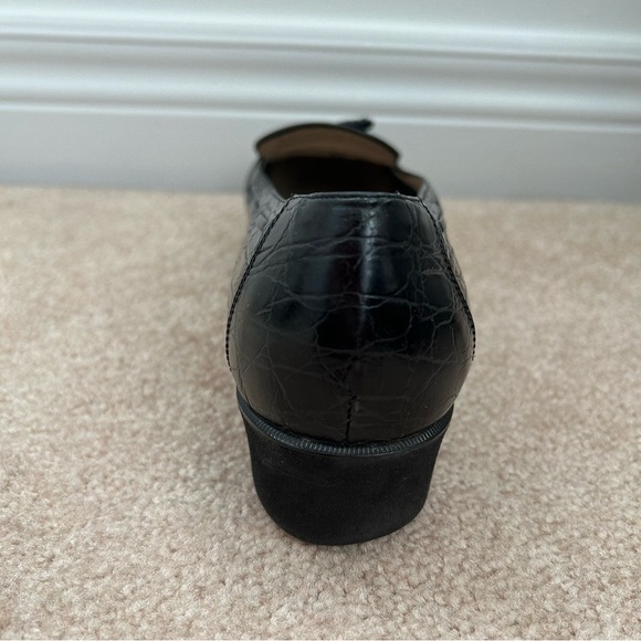 SALVATORE FERRAGAMO Crocodile Leather Loafers Size 10 Extra Narrow - Picture 9 of 15